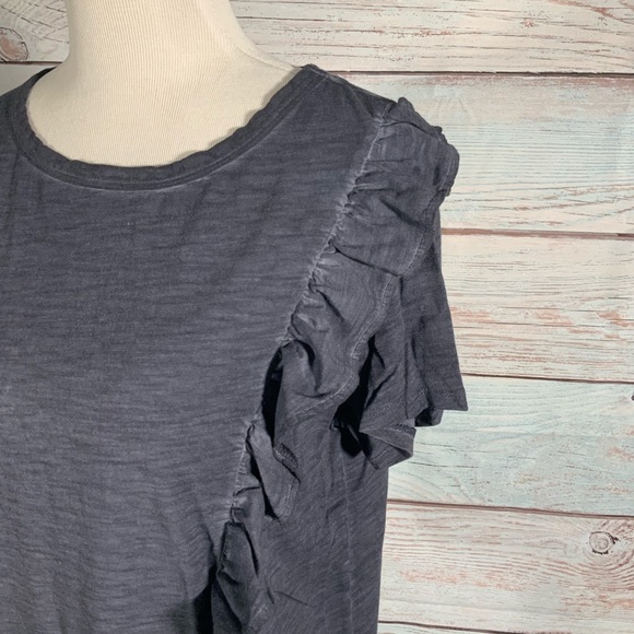 Sanctuary navy blue ruffled short sleeve tee - Picture 4 of 5